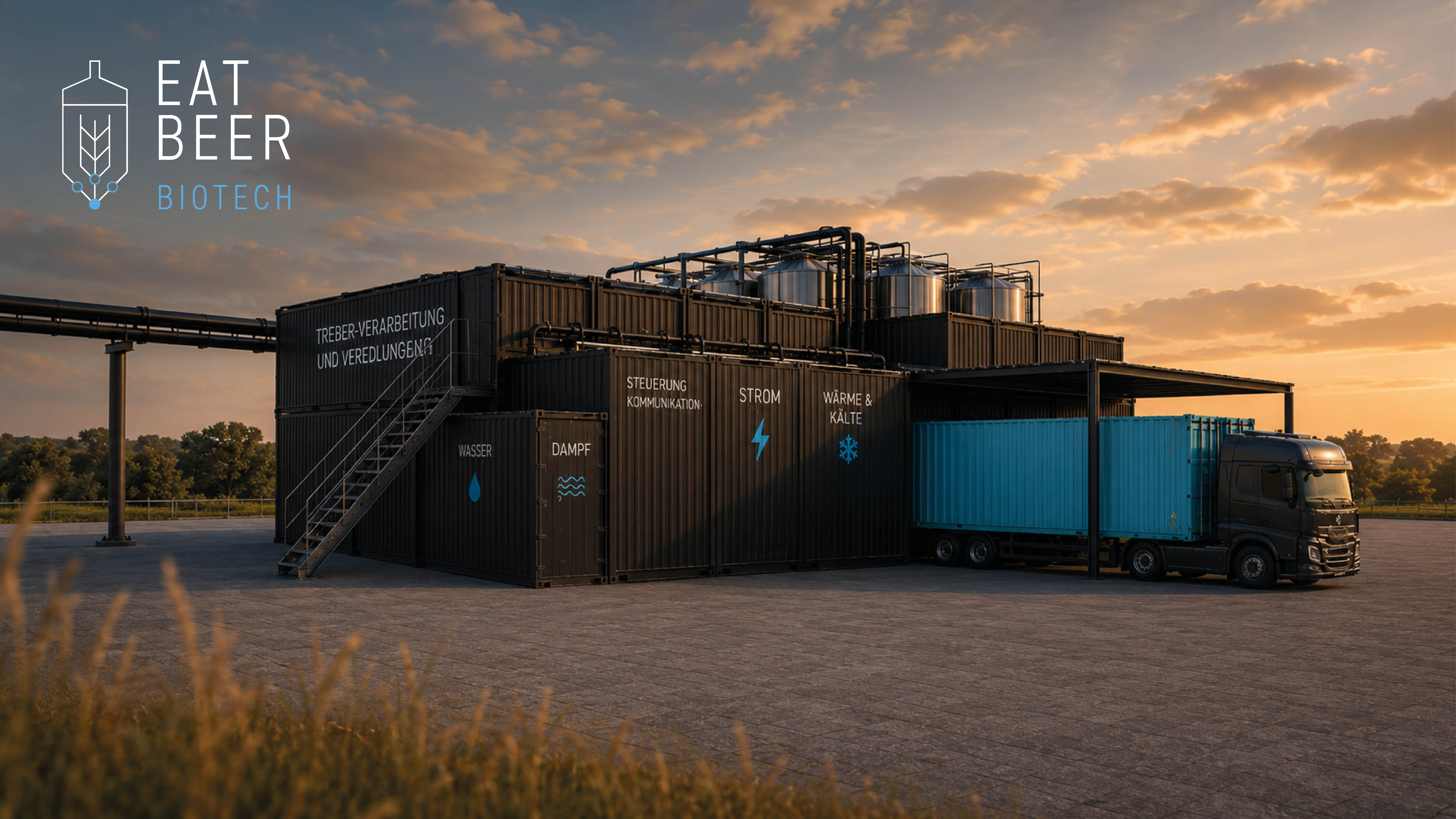 EAT BEER Biotech — modulare Container-Anlage zur Treber-Verarbeitung